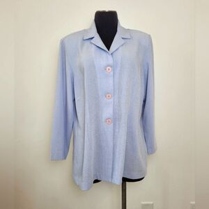 Jaclyn Smith Classics Lightweight Blazer Jacket Blue Spring Formal Size 16